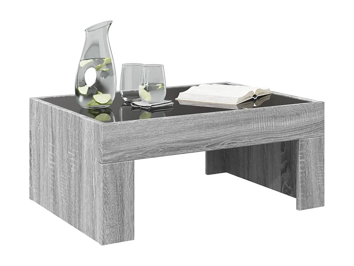 Couchtisch mit Infinity-LED Grau Sonoma 70x50x30 cm