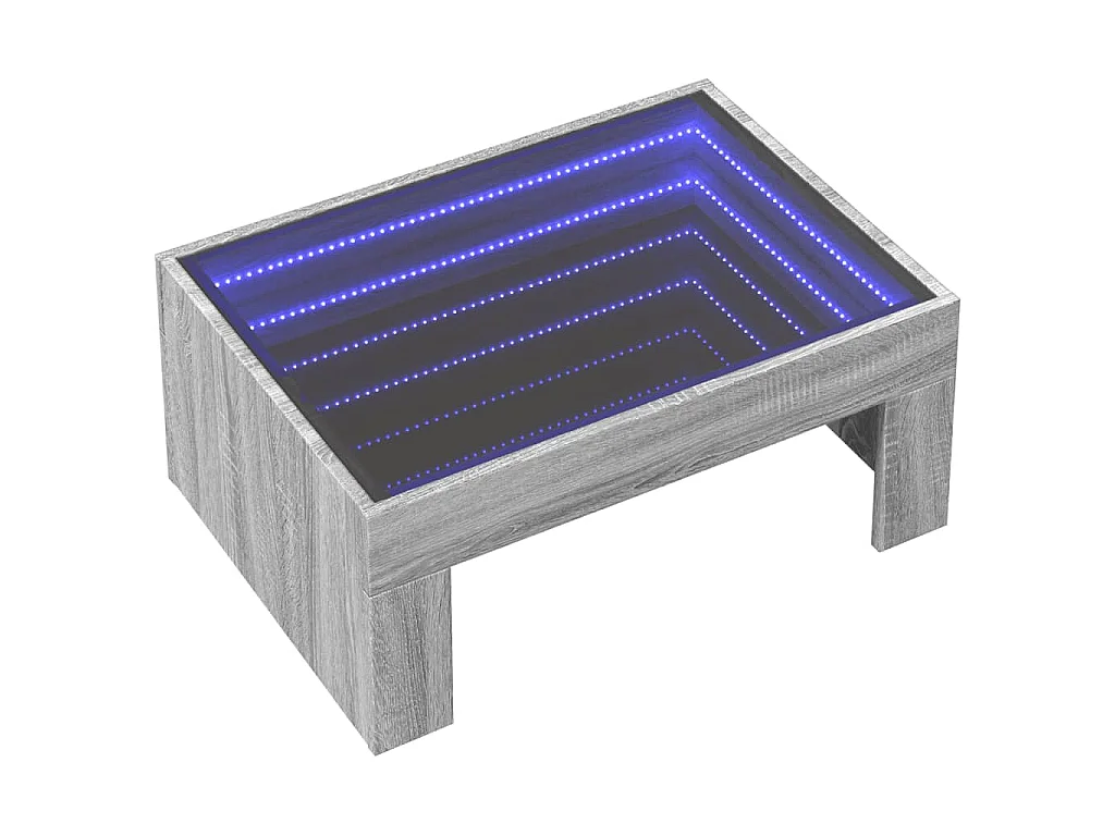 Table basse avec LED infini sonoma gris 70x50x30 cm