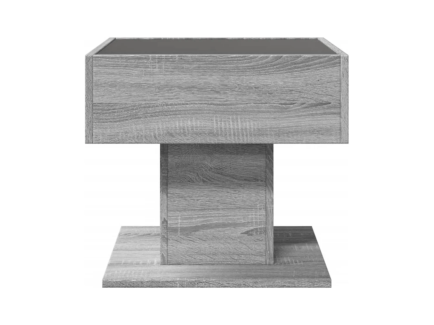 Table basse avec LED sonoma gris 50x50x45 cm bois d'ingénierie
