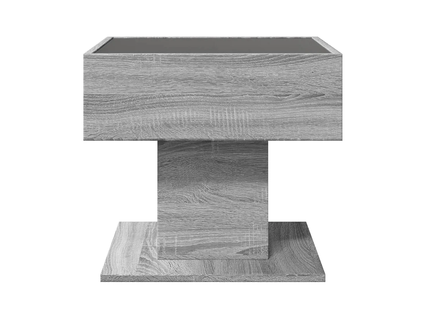 Table basse avec LED sonoma gris 50x50x45 cm bois d'ingénierie