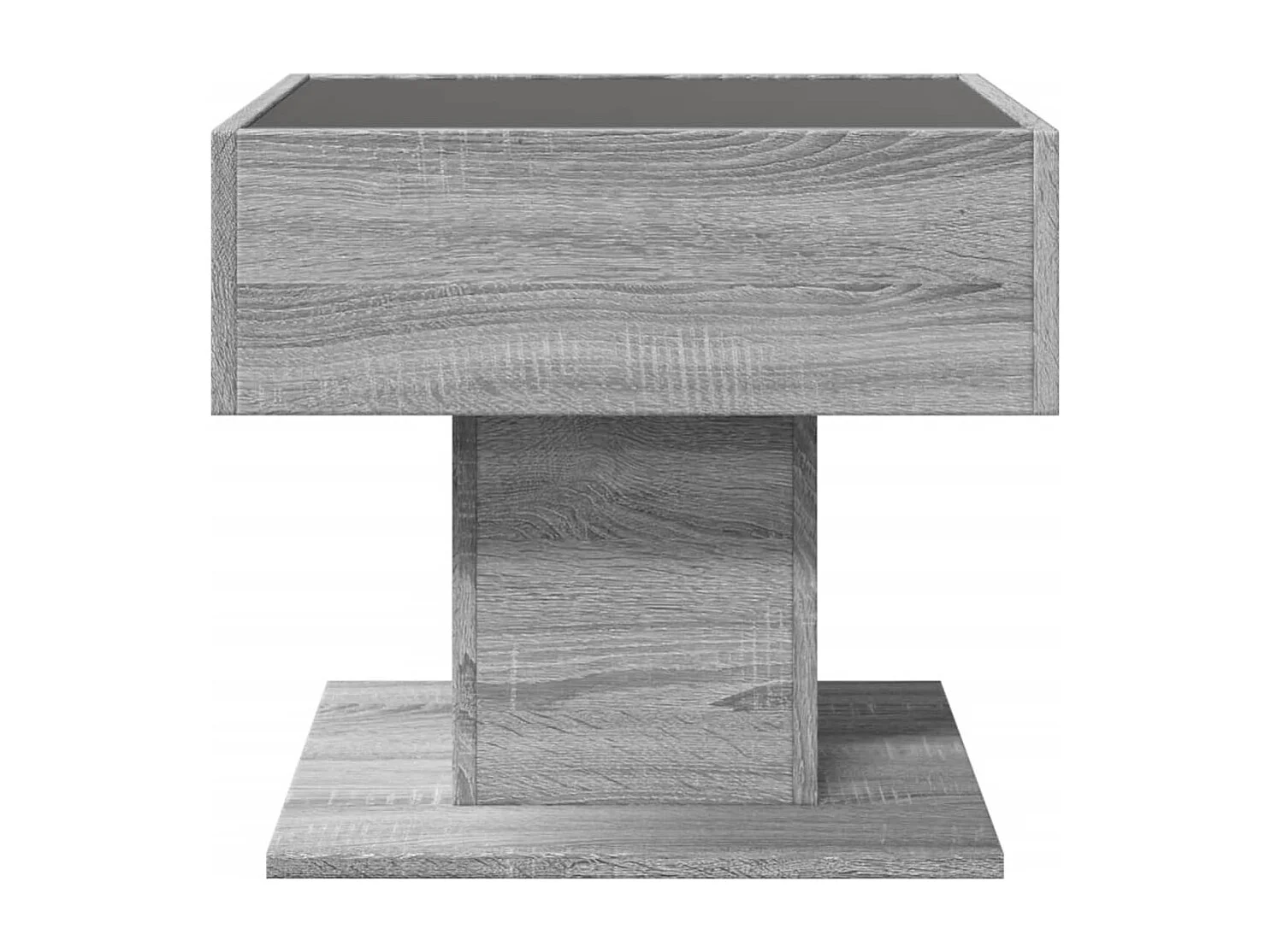 Table basse avec LED sonoma gris 50x50x45 cm bois d'ingénierie