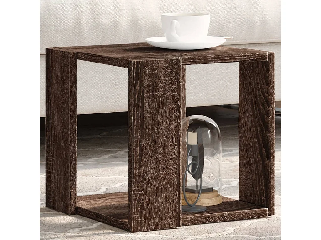 Table basse chêne marron 32x32x30 cm bois d'ingénierie