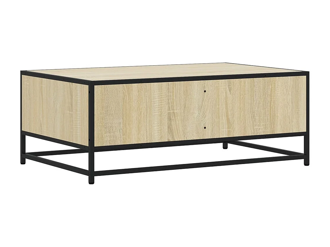 Tavolino Rovere Sonoma 90x57x35 cm Legno Multistrato e Metallo