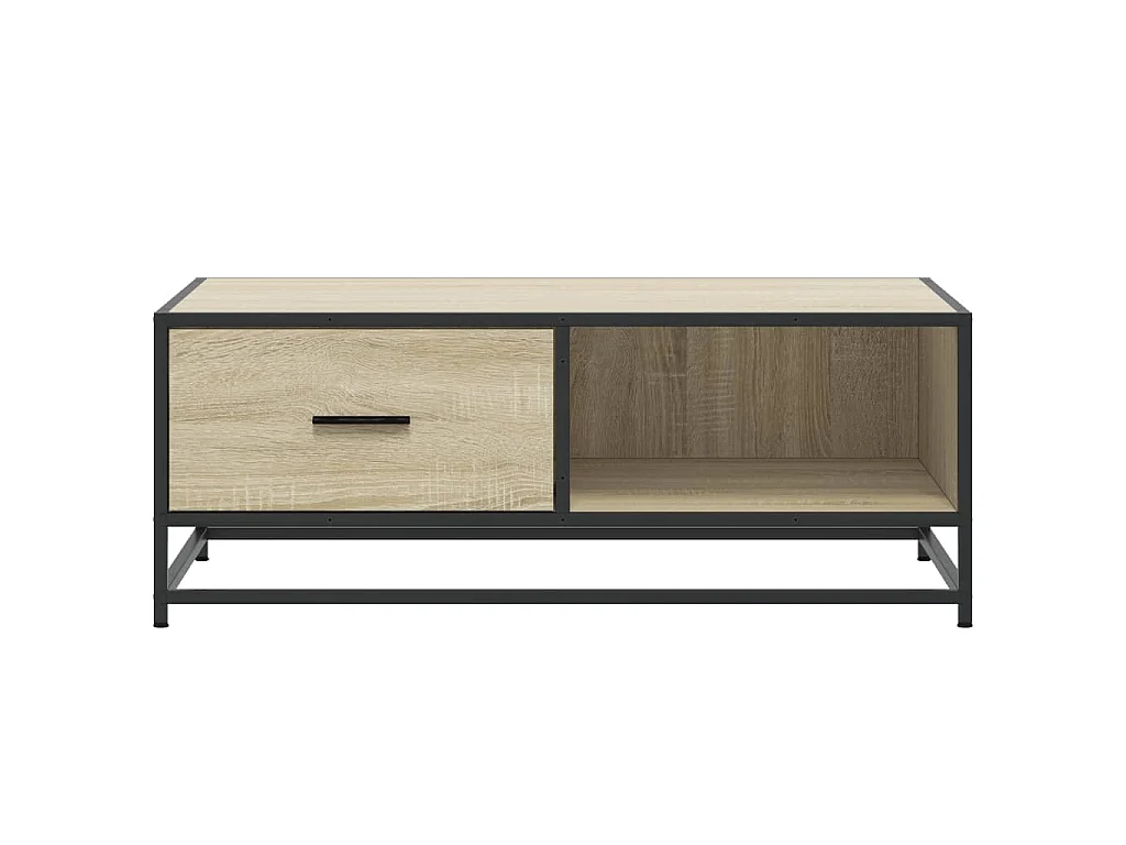 Table basse chêne sonoma 90x57x35 cm bois d'ingénierie et métal