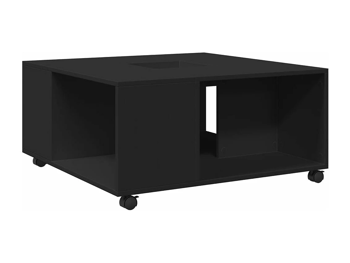 Table basse noir 80x80x40 cm bois d'ingénierie