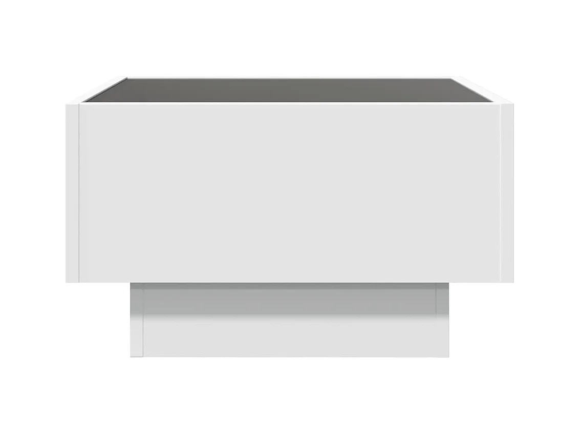 Salontafel met LED 50x50x30 cm bewerkt hout wit