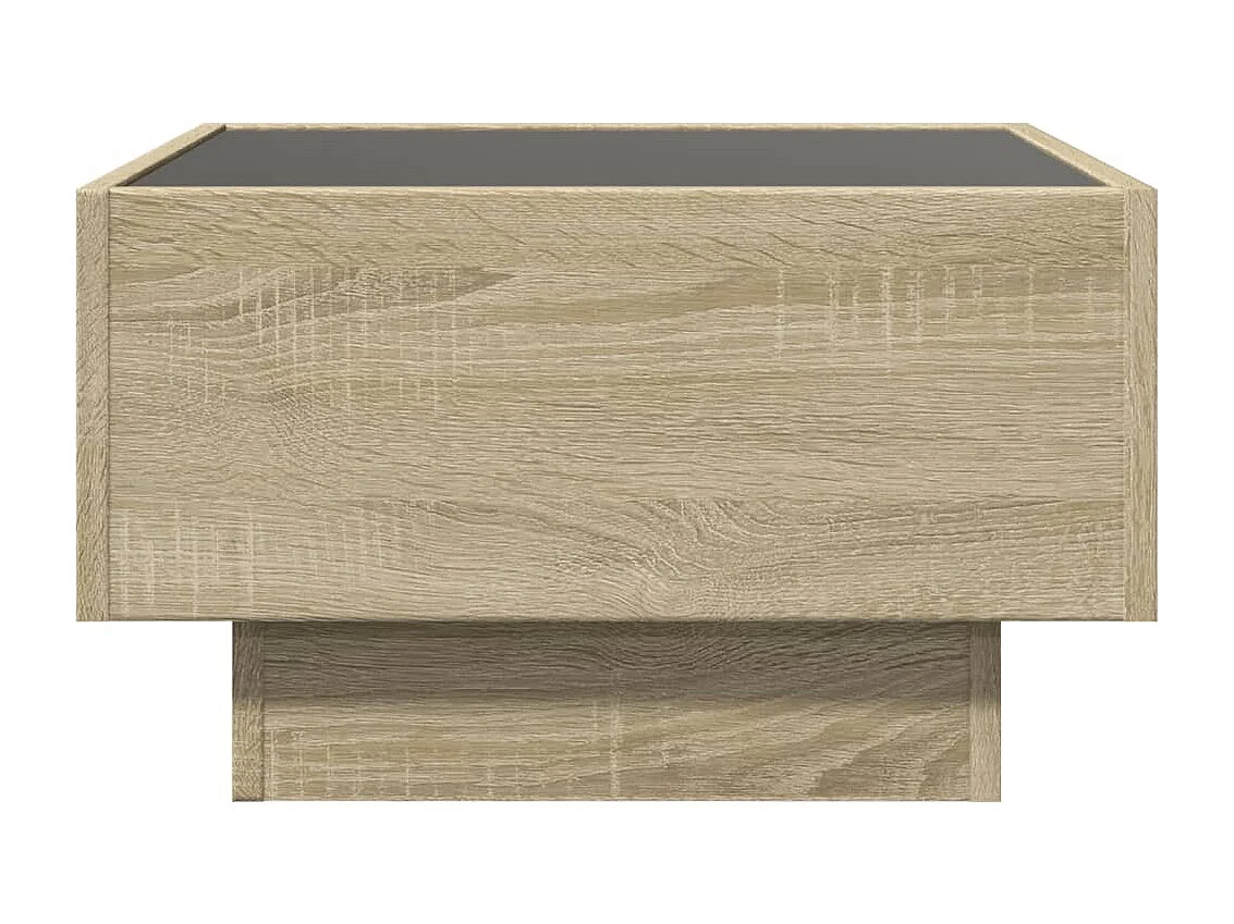 LED-Couchtisch Sonoma Eiche 50x50x30 cm Holzwerkstoff