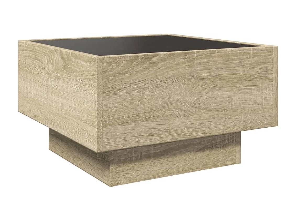 LED-Couchtisch Sonoma Eiche 50x50x30 cm Holzwerkstoff