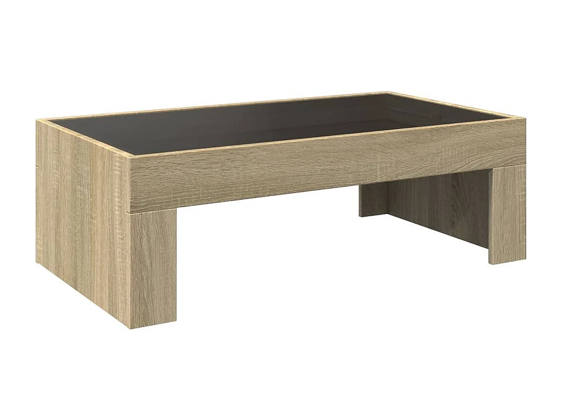 Mesa de centro luzes LED Infinity 90x50x30 cm carvalho sonoma