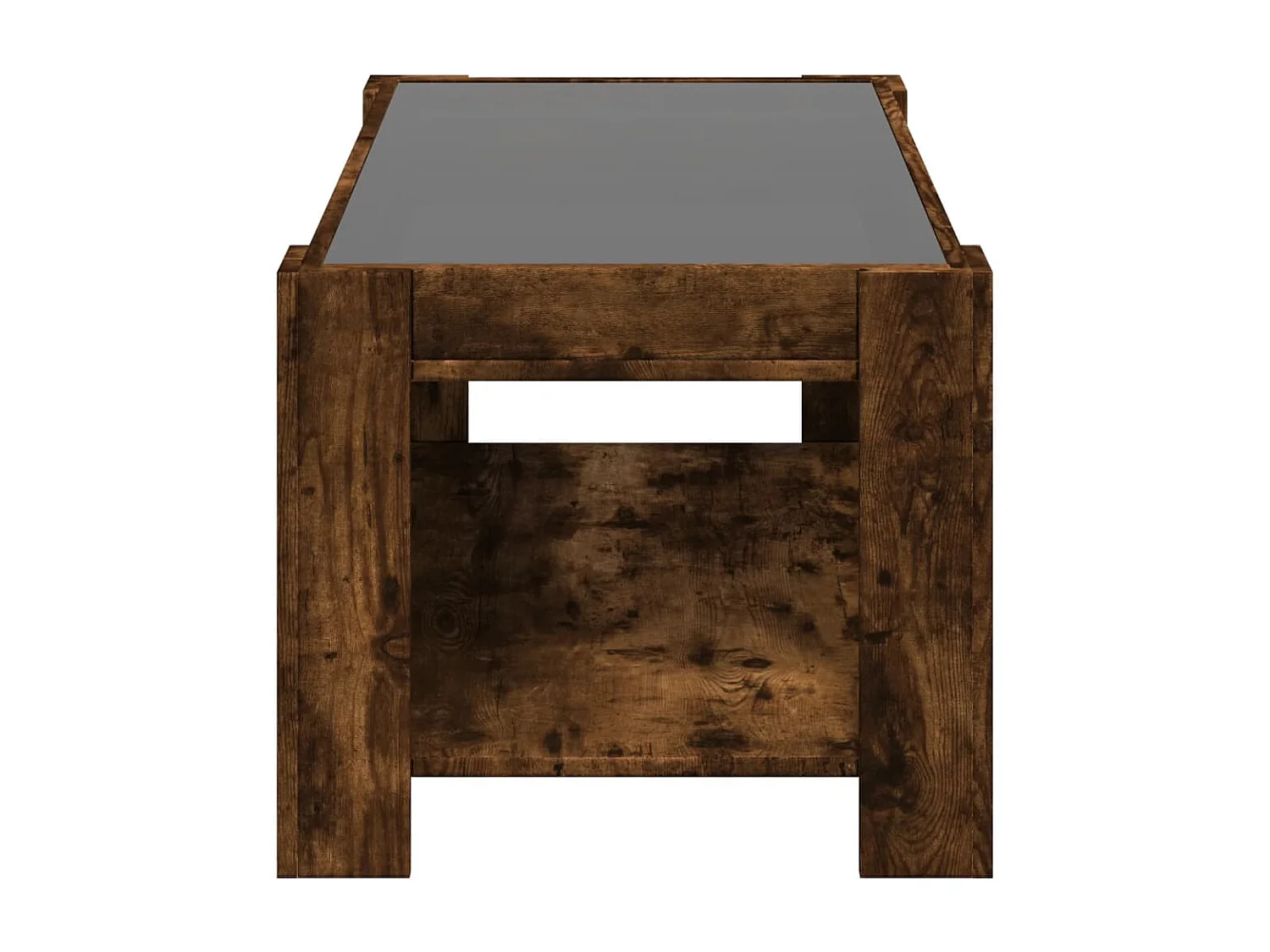 Table basse avec LED chêne fumé 93x53x45 cm bois d'ingénierie