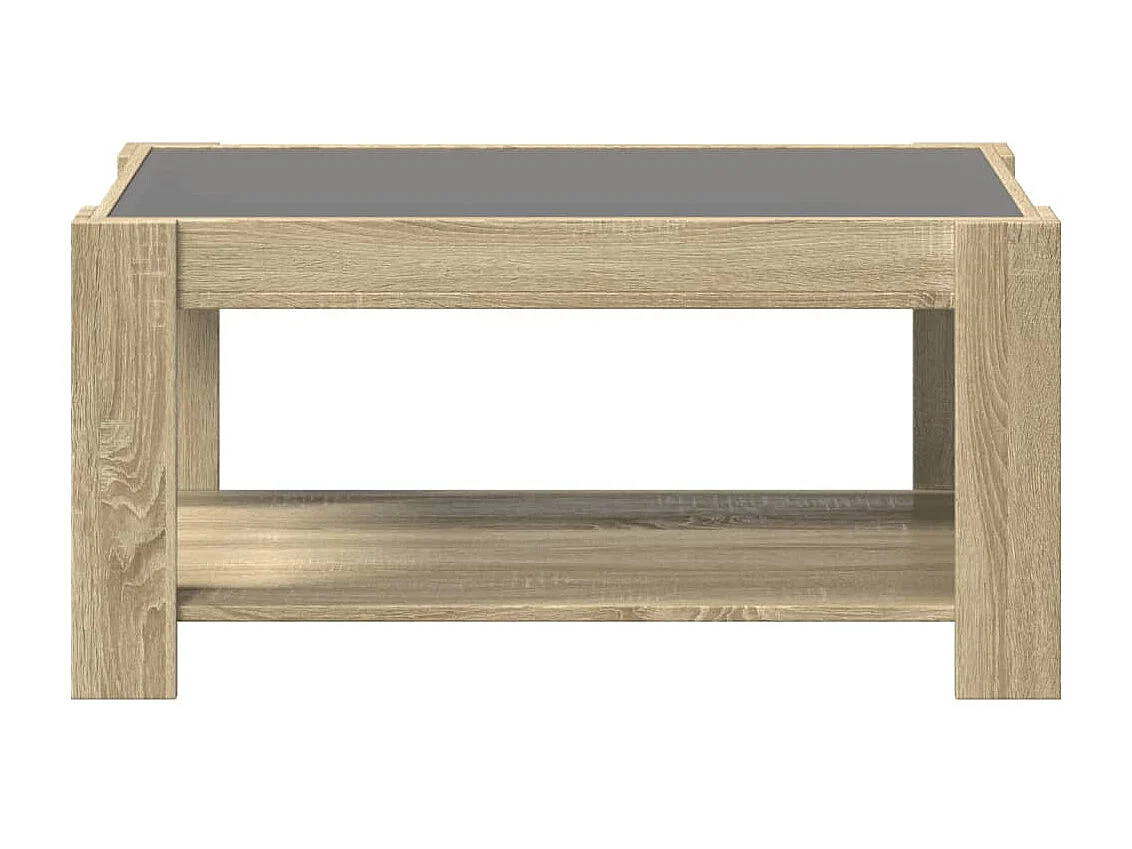 Tavolino Salotto con LED Rovere Sonoma 93x53x45 cm Multistrato