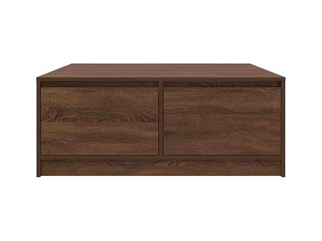 Table basse avec tiroirs chêne marron 100x100x40 cm