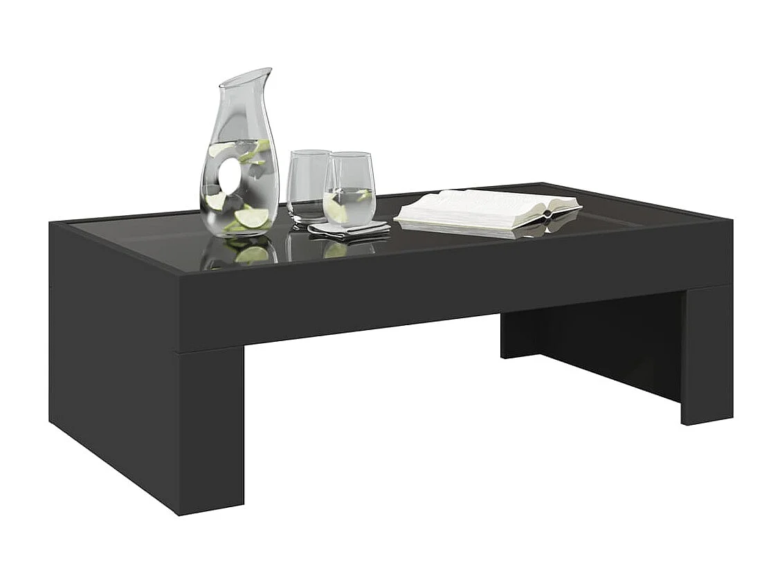 Table basse avec LED infini noir 90x50x30 cm