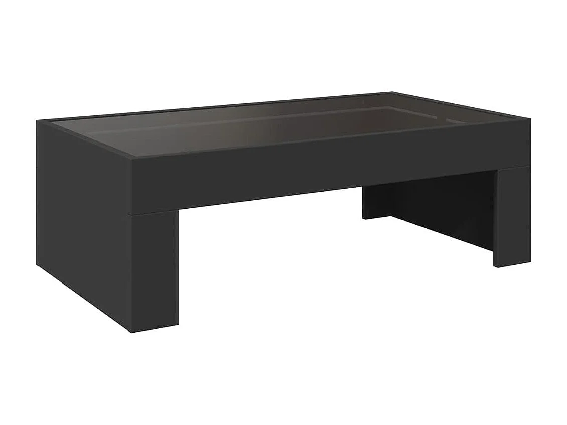 Table basse avec LED infini noir 90x50x30 cm