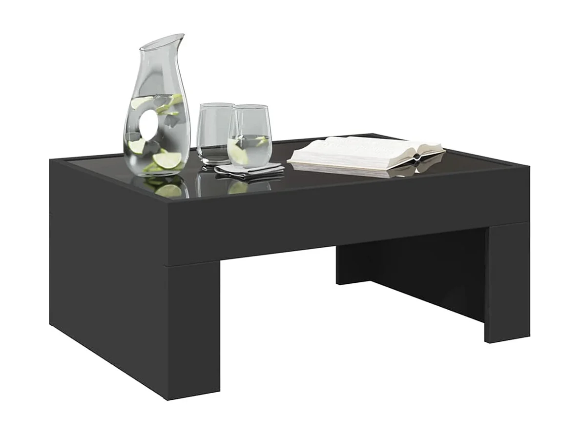 Table basse avec LED infini noir 70x50x30 cm
