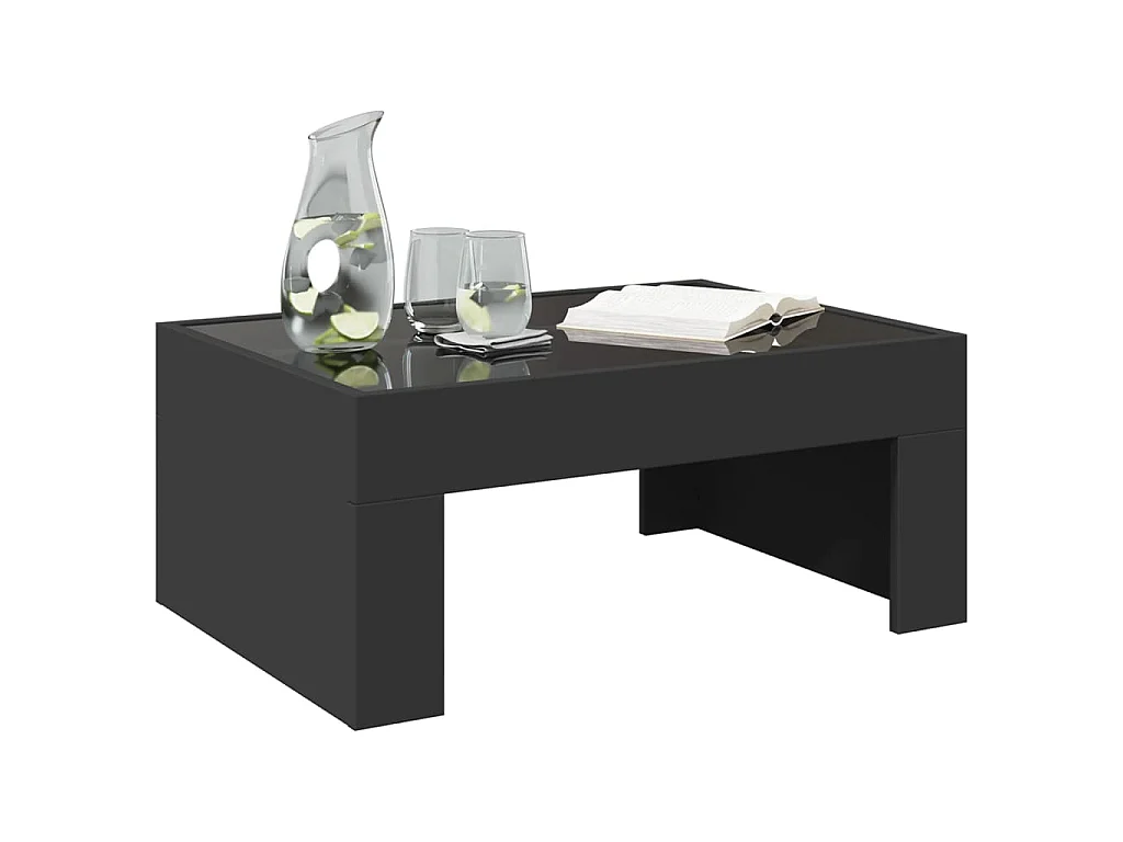 Couchtisch mit Infinity-LED Schwarz 70x50x30 cm
