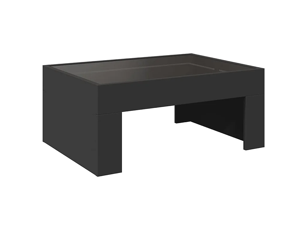 Couchtisch mit Infinity-LED Schwarz 70x50x30 cm