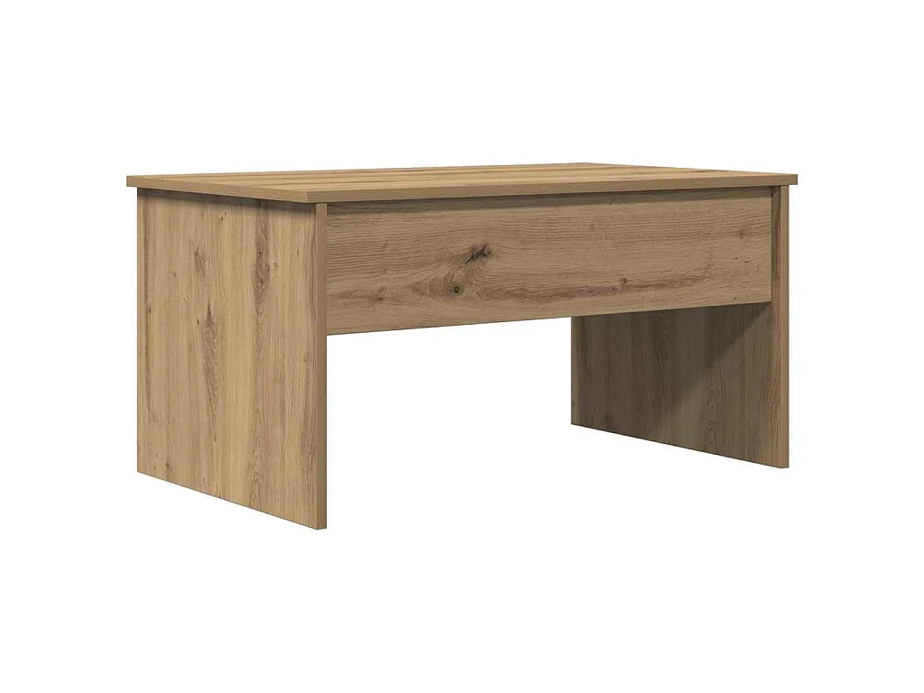 Table basse chêne artisanal 80x50,5x41,5 cm bois d'ingénierie