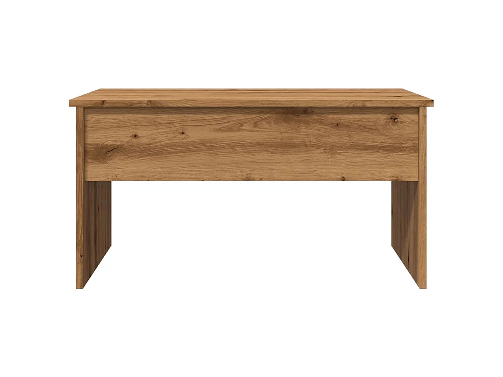 Table basse chêne artisanal 80x50,5x41,5 cm bois d'ingénierie