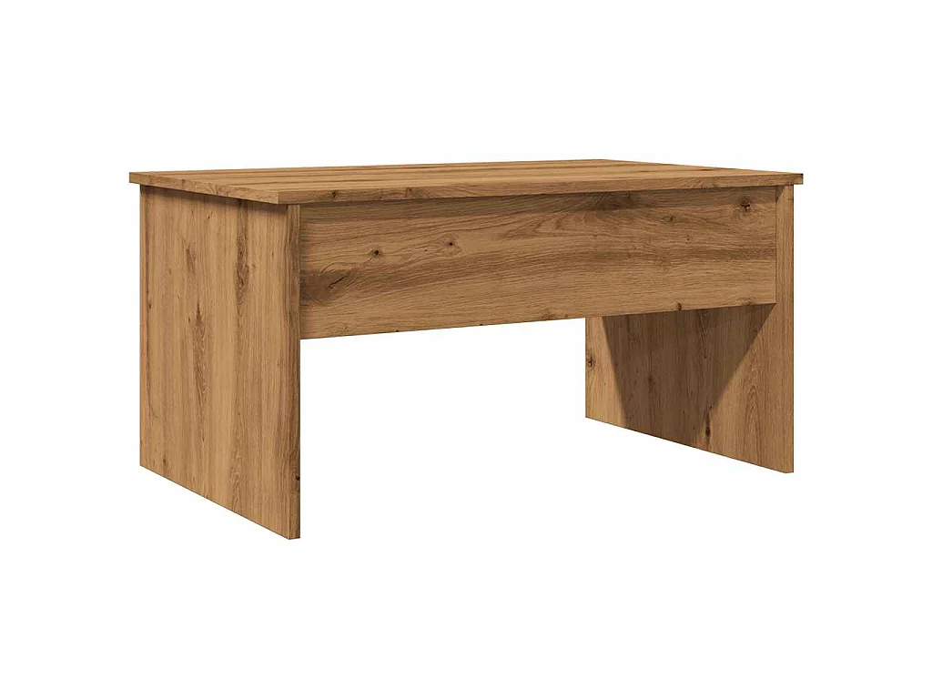 Table basse chêne artisanal 80x50,5x41,5 cm bois d'ingénierie