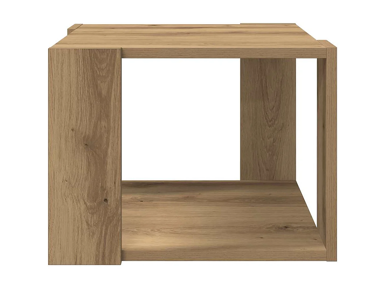 Table basse chêne artisanal 40x40x30 cm bois d'ingénierie