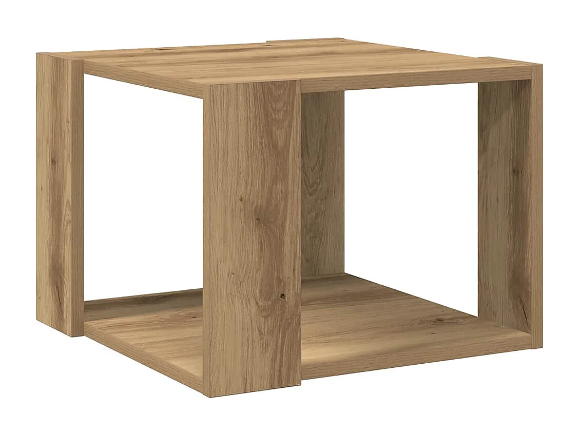 Salontafel 40x40x30 cm bewerkt hout artisanaal eikenkleur