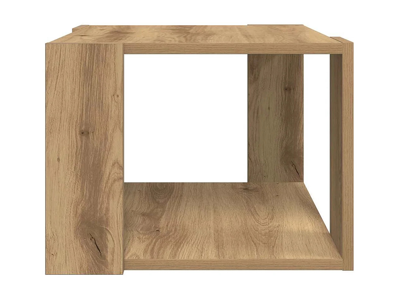 Salontafel 40x40x30 cm bewerkt hout artisanaal eikenkleur