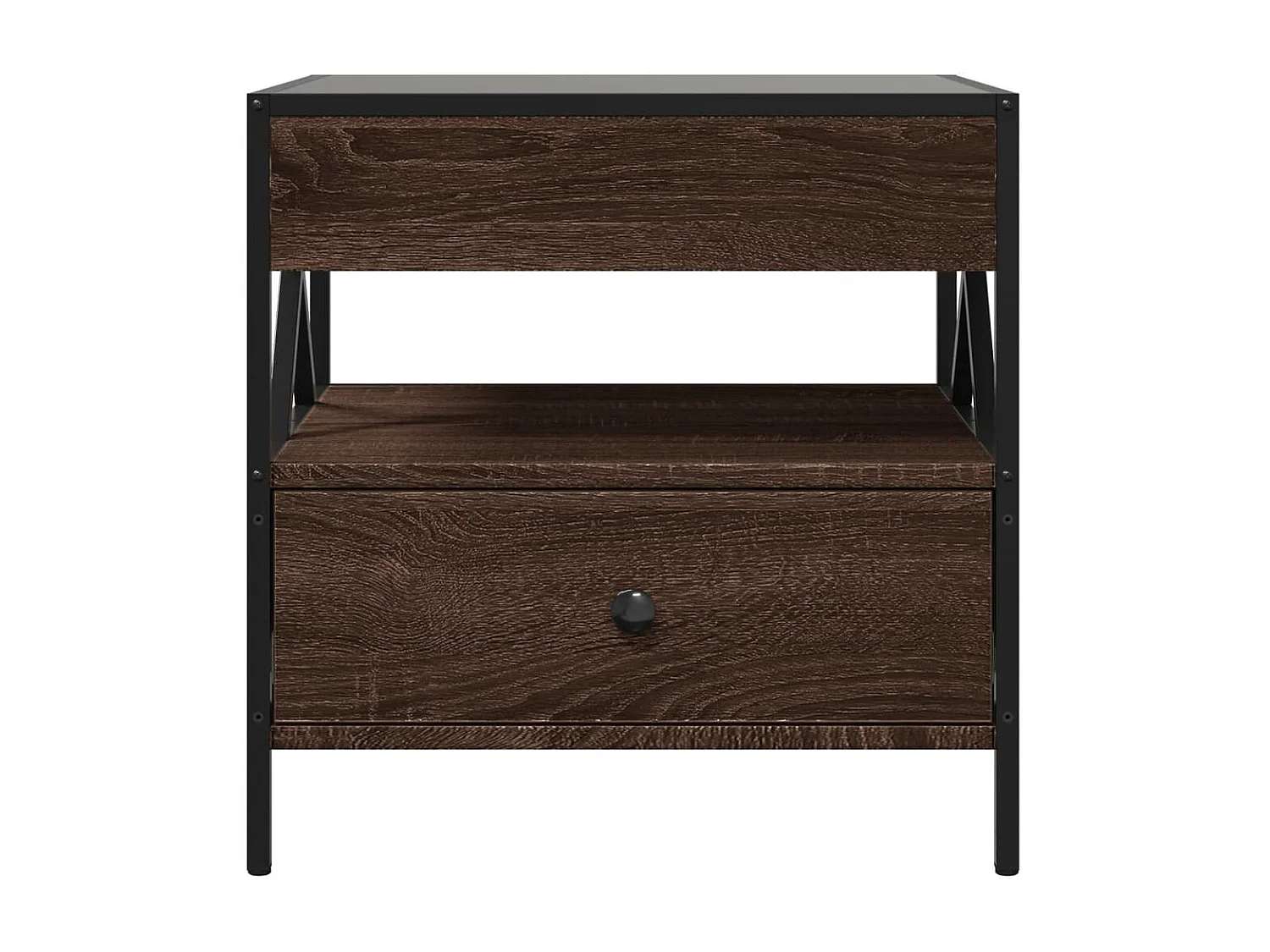 Table basse avec LED Infinity chêne marron 50x50x51 cm