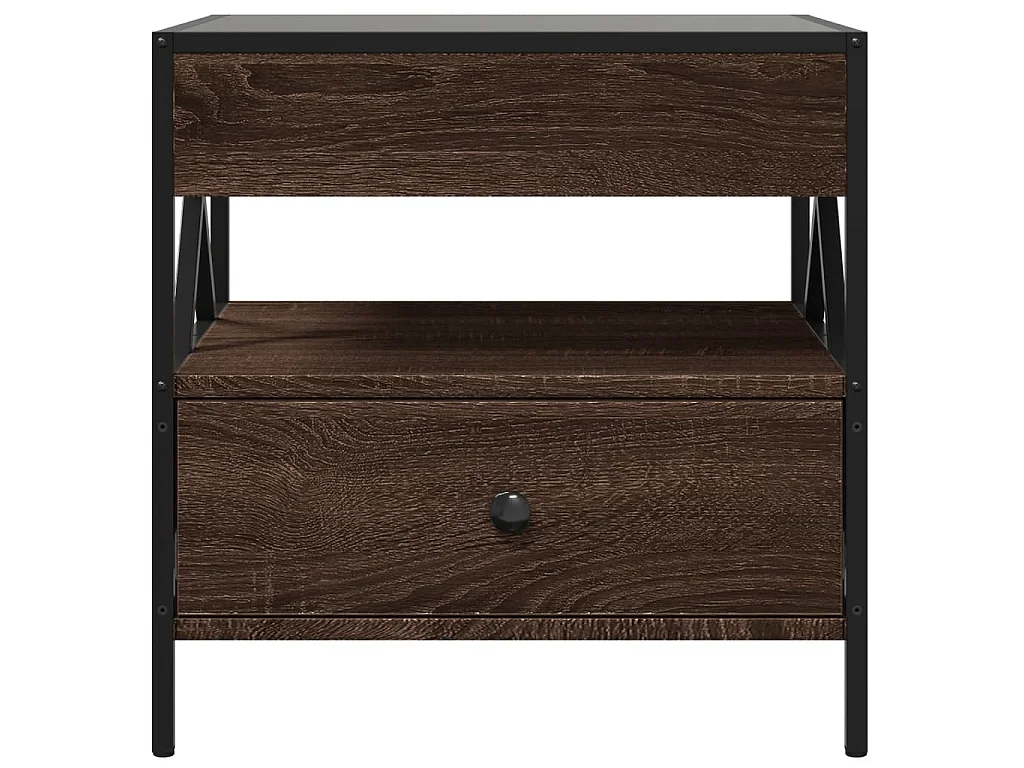 Couchtisch mit Infinity-LED Braun Eichen-Optik 50x50x51 cm