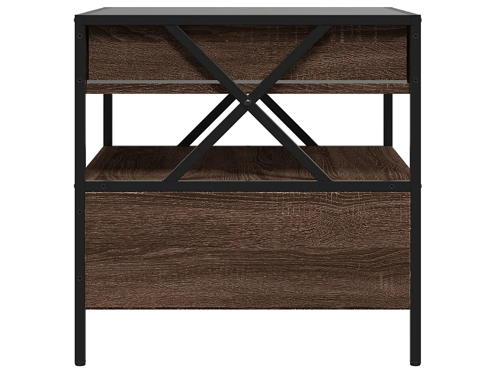 Couchtisch mit Infinity-LED Braun Eichen-Optik 50x50x51 cm