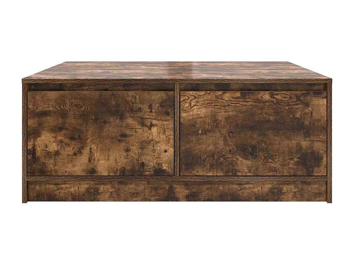 Table basse avec tiroirs chêne fumé 100x100x40 cm