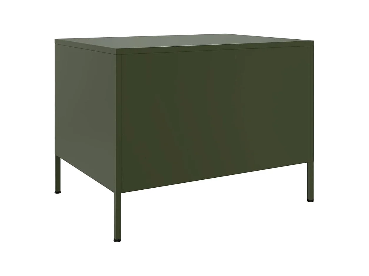 Salontafel 68x50x50,5 cm staal olijfgroen