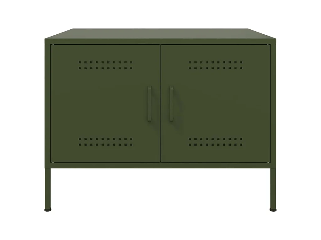 Couchtisch Olivgrün 68x50x50,5 cm Stahl