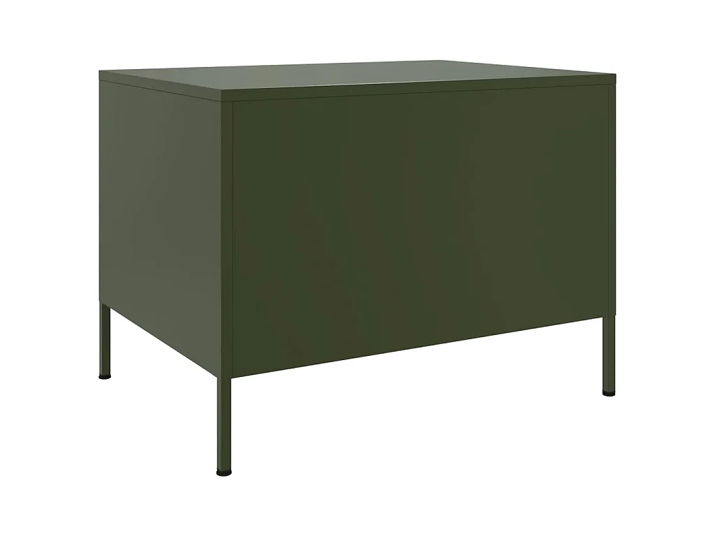 Couchtisch Olivgrün 68x50x50,5 cm Stahl