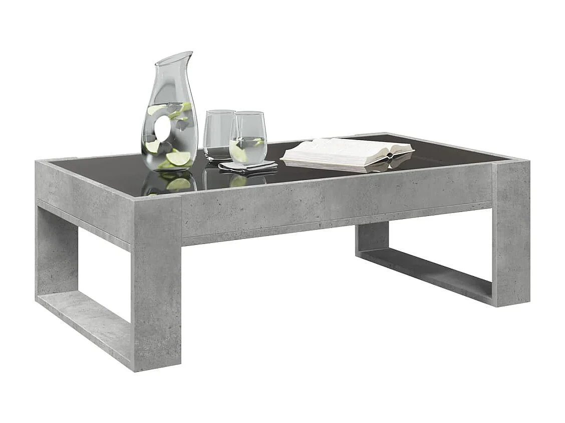 Mesa de centro luzes LED Infinity 90x53x30 cm cinzento cimento