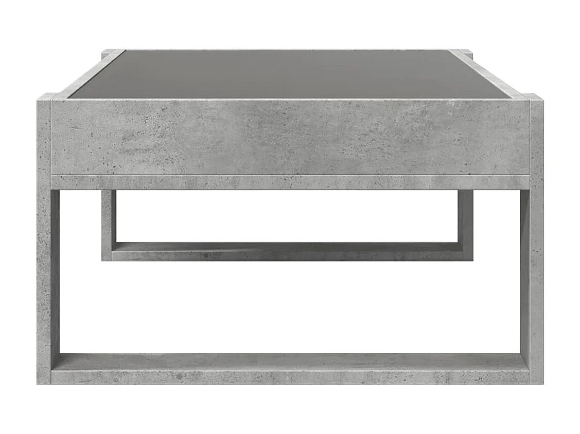 Mesa de centro luzes LED Infinity 90x53x30 cm cinzento cimento