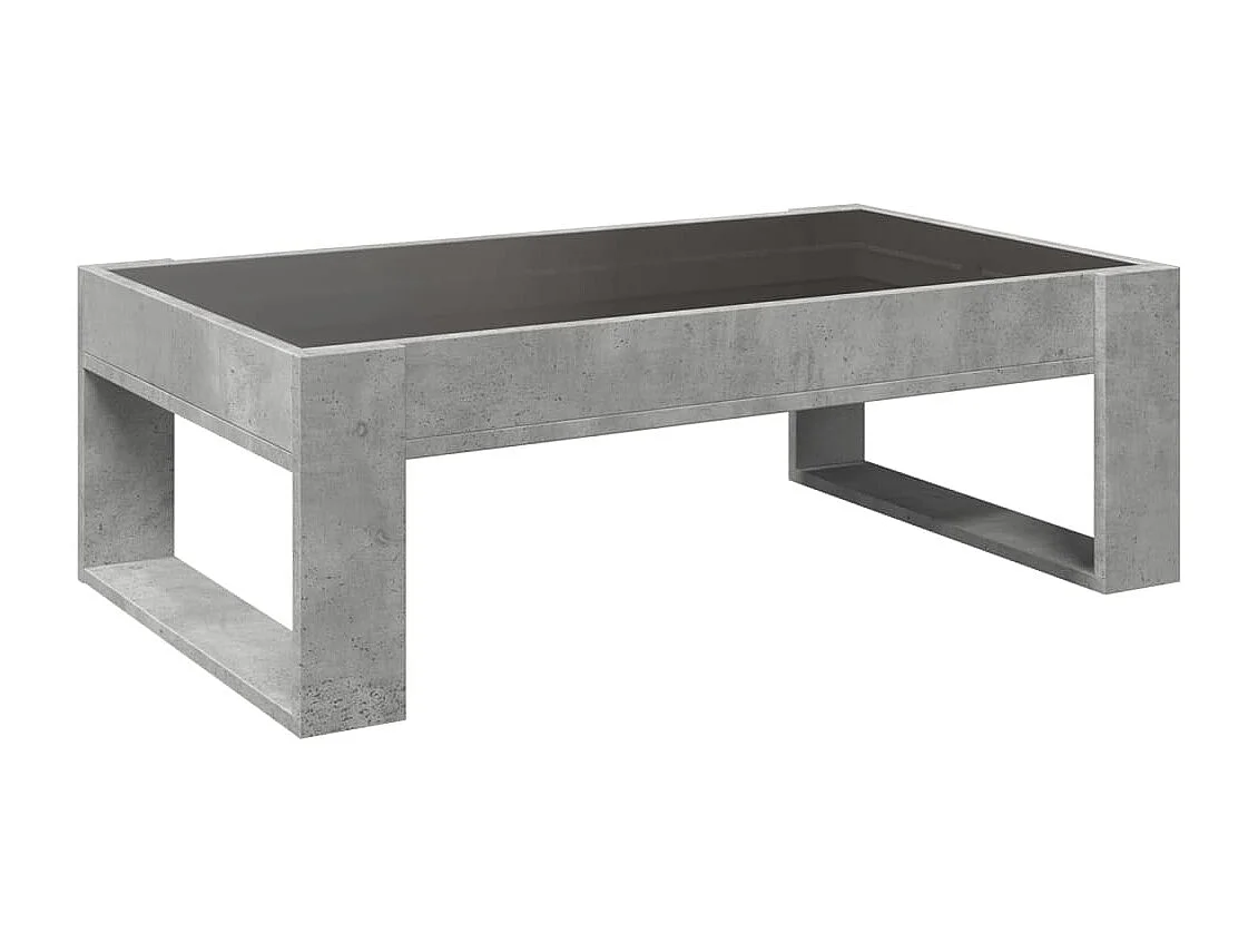 Mesa de centro luzes LED Infinity 90x53x30 cm cinzento cimento