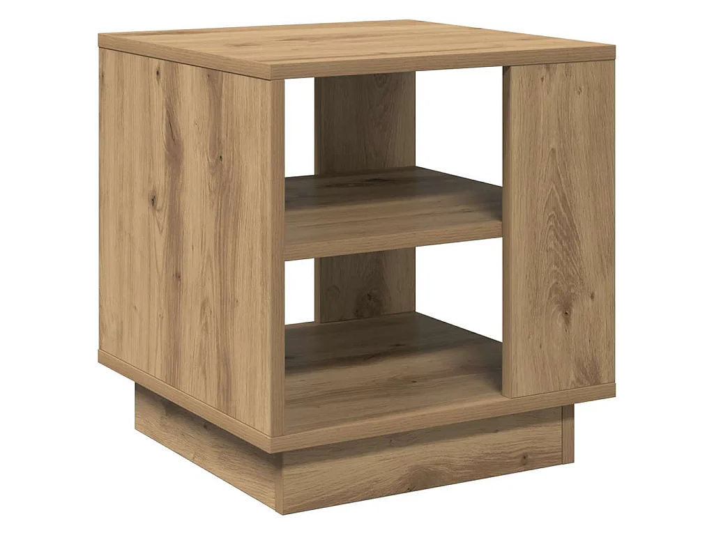 Table basse chêne artisanal 40x40x43 cm bois d'ingénierie