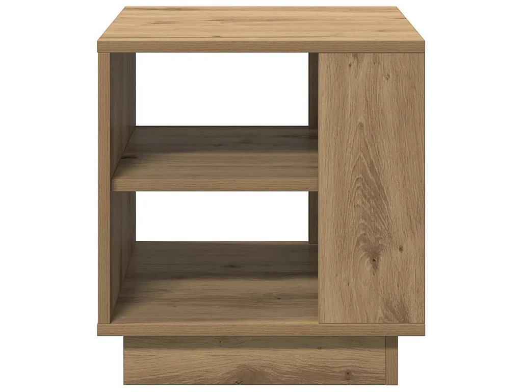 Table basse chêne artisanal 40x40x43 cm bois d'ingénierie