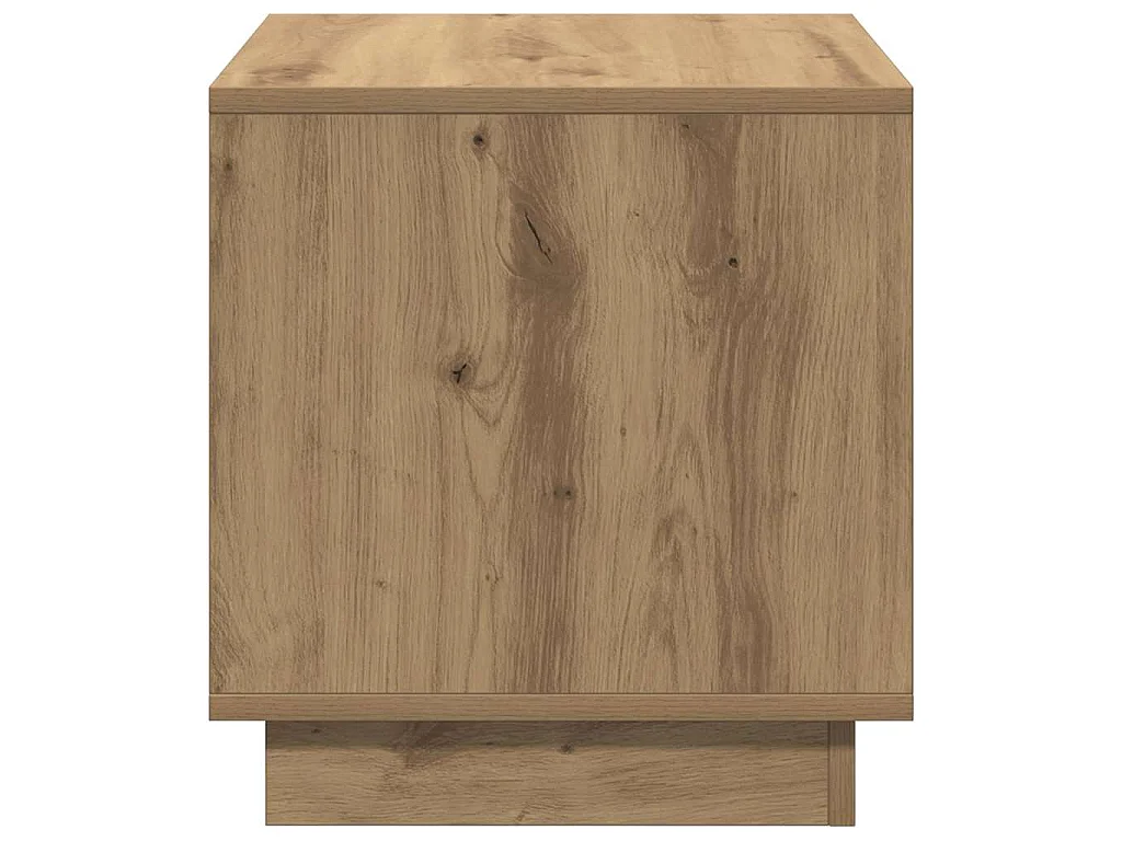 Table basse chêne artisanal 40x40x43 cm bois d'ingénierie