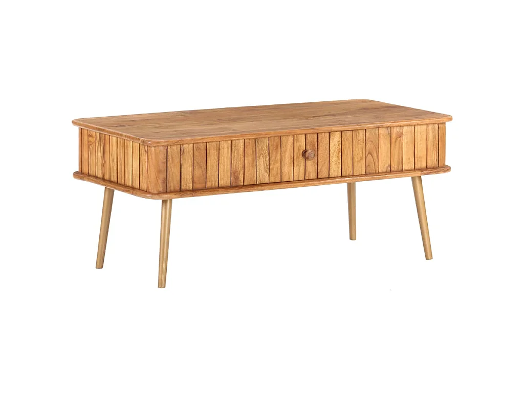 Mesa de centro madera maciza de acacia 100x50x40 cm