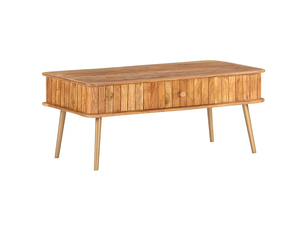 Mesa de centro madera maciza de acacia 100x50x40 cm