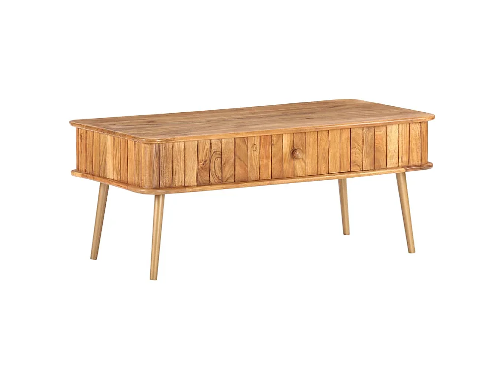 Mesa de centro madera maciza de acacia 100x50x40 cm
