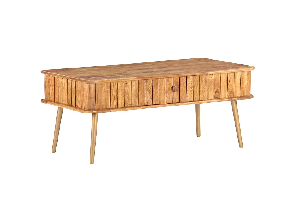 Mesa de centro madera maciza de acacia 100x50x40 cm