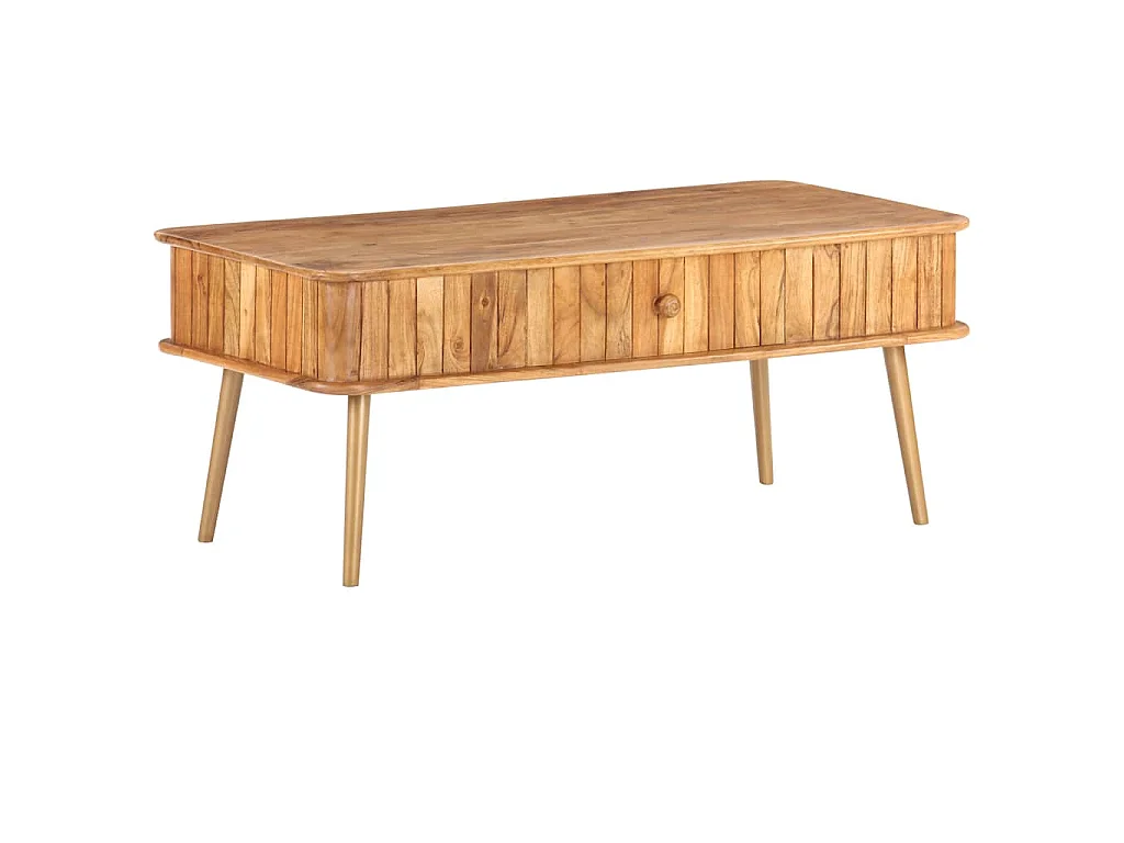 Mesa de centro madera maciza de acacia 100x50x40 cm