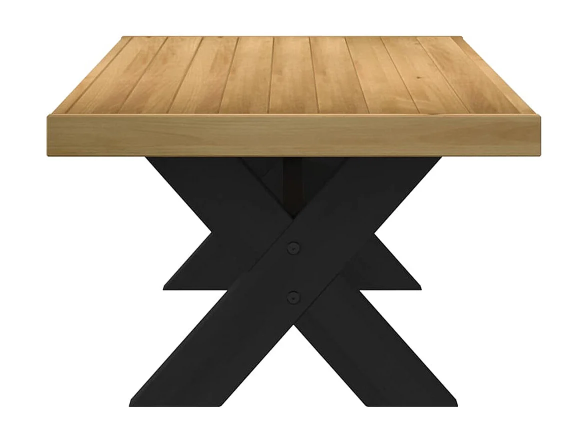 Table basse NOAIN pieds en forme de X 120x60x40 cm massif pin