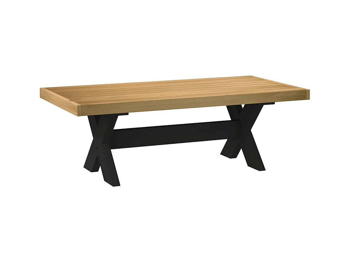 Table basse NOAIN pieds en forme de X 120x60x40 cm massif pin
