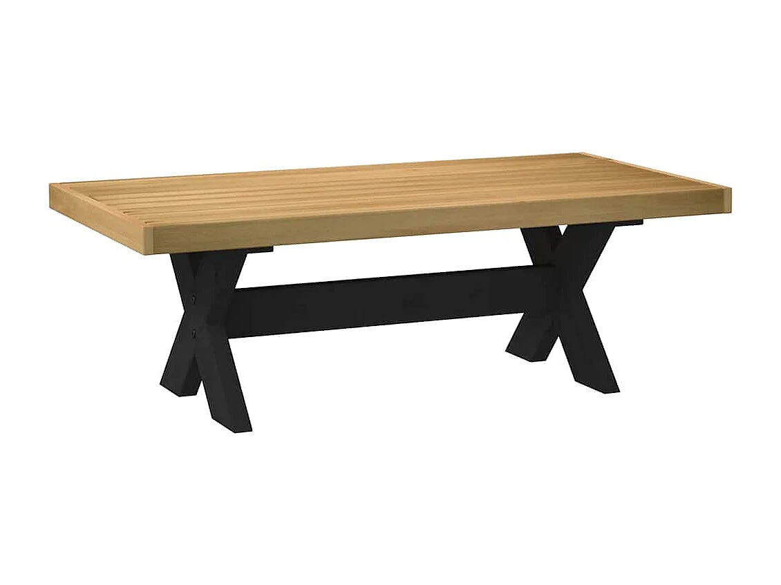 Table basse NOAIN pieds en forme de X 120x60x40 cm massif pin