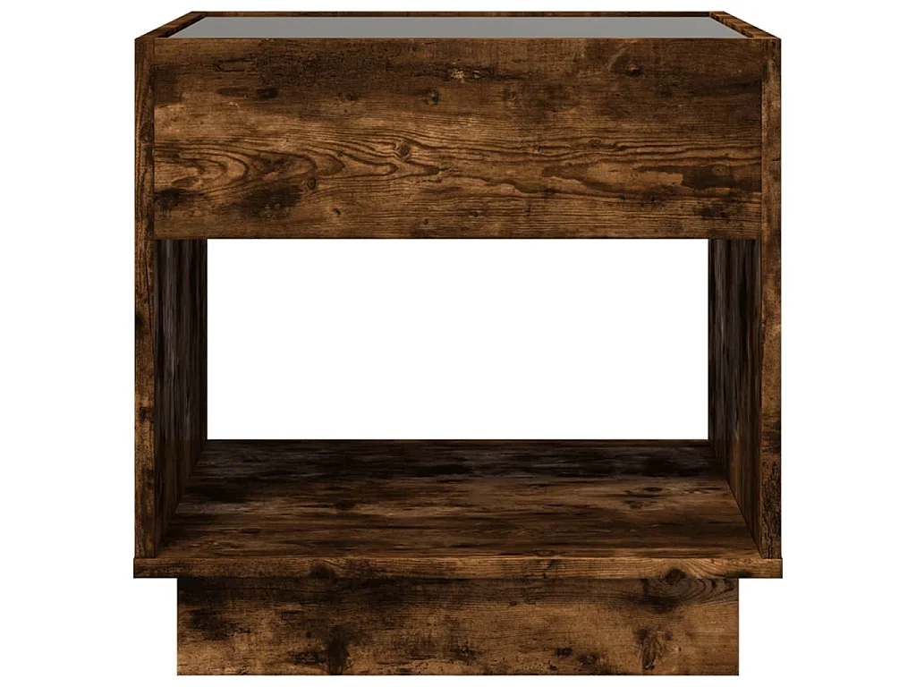 Table basse avec LED Infinity chêne fumé 50x50x50 cm