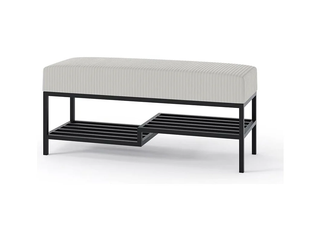 BANQUETTE Shelf 80/45/35 beige avec pieds en métal